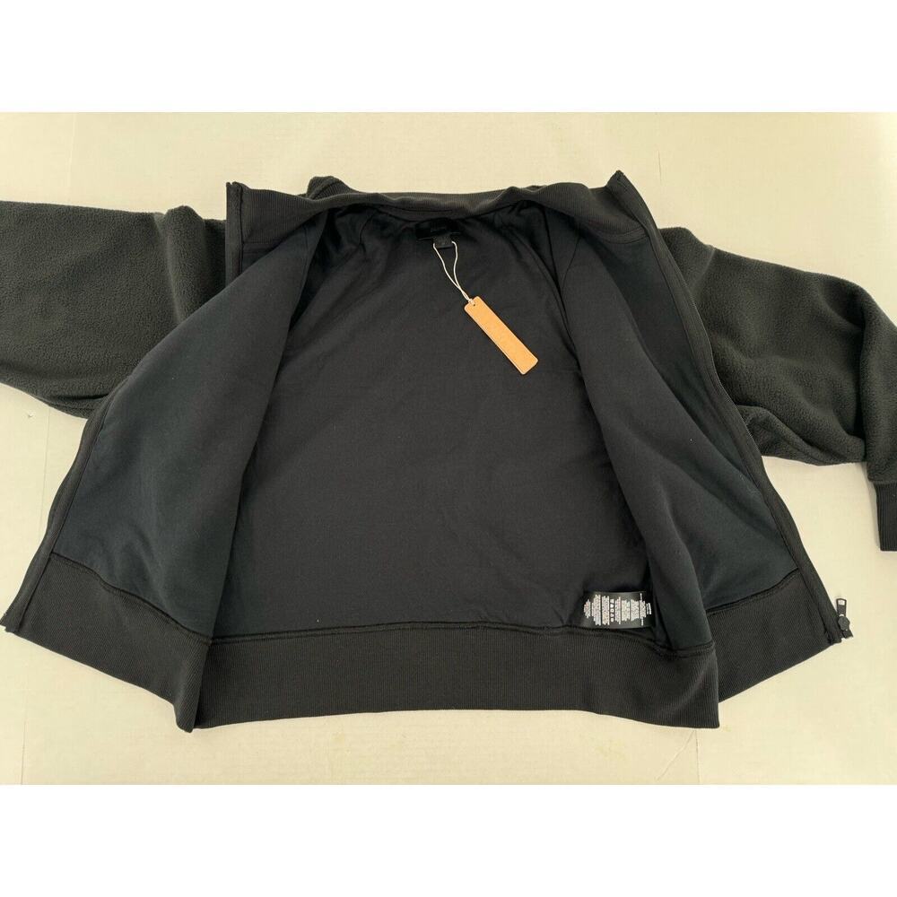 Skims Fleece Lounge Track Jacket Sz XXL Cropped Black Onyx Outdoor Casual New - Picture 13 of 15
